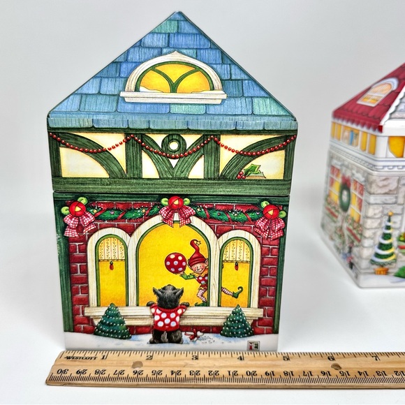 Vintage Mary Engelbreit Christmas Nesting Boxes Set of 3 Paperboard Whimsical - Picture 13 of 15